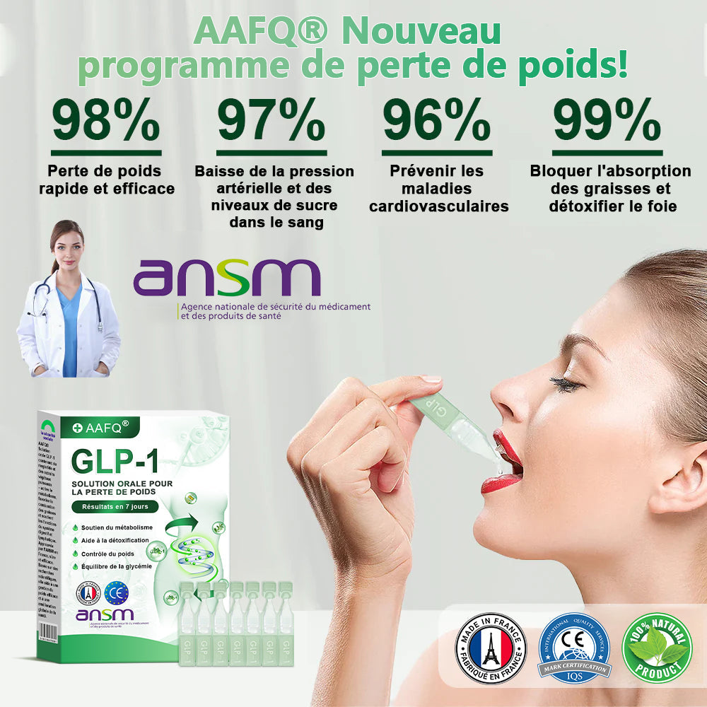 АＡҒ𝗤® G L P-1 𝑺𝒐𝒍𝒖𝒕𝒊𝒐𝒏 𝑶𝒓𝒂𝒍𝒆 ⚡ Une seule fois par semaine, premiers résultats visibles en 7 jours⚡Pour l'obésité, le cœur et la circulation, le diabète, l'apnée du sommeil, les articulations et plus encore⏳